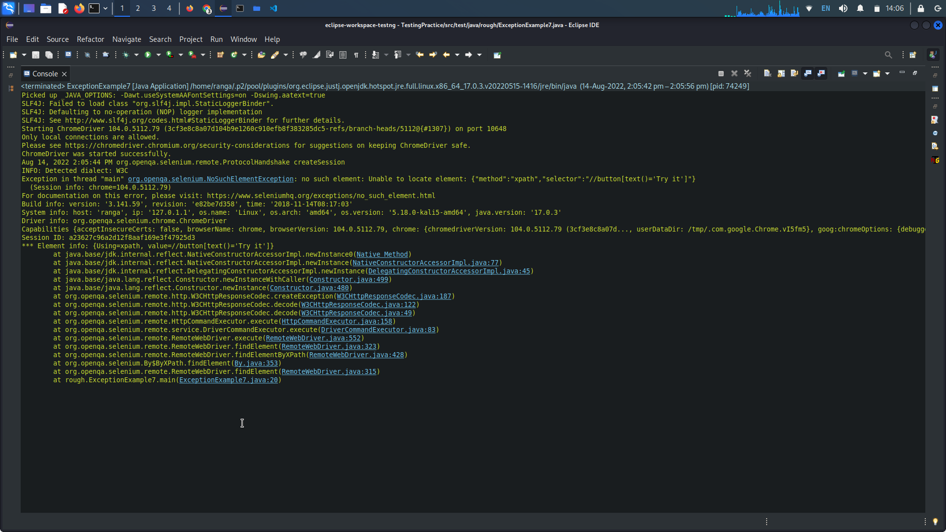 NoSuchElementException