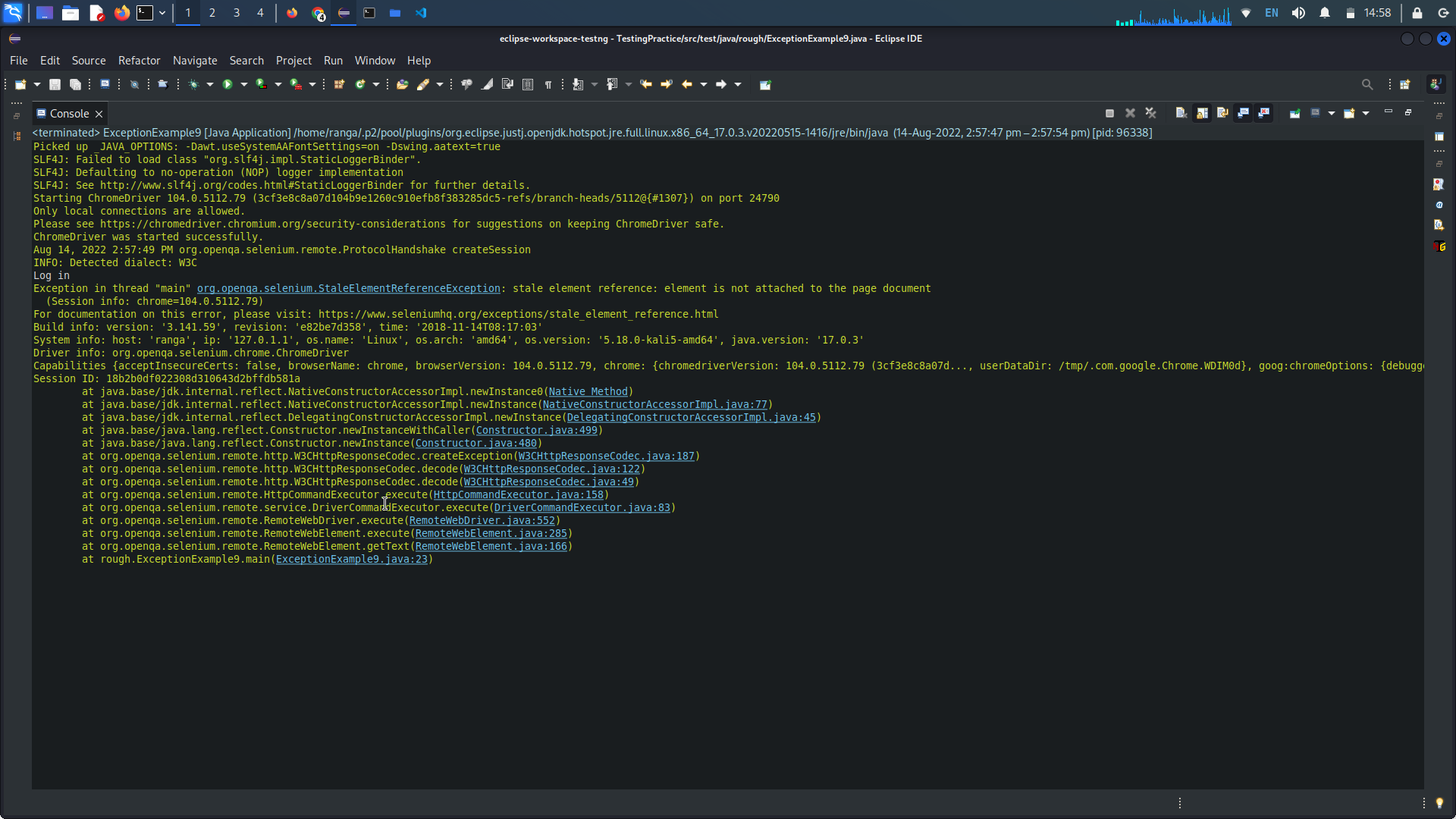 StaleElementReferenceException
